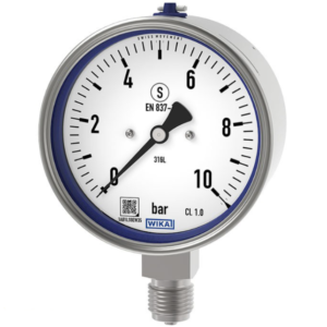 پرشر گیج تمام استیل ویکا صفحه ۱۰ سانت ۰–۱۰ بار – WIKA Pressure Gauge