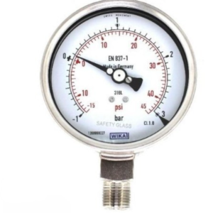 پرشر گیج تمام استیل ویکا صفحه ۱۰ سانت ۱- تا ۳ بار – WIKA 10 cm Stainless Steel Pressure Gauge