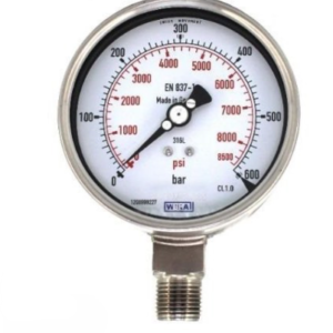 پرشر گیج تمام استیل ویکا صفحه ۱۰ سانت ۰–۶۰۰ بار – WIKA Pressure Gauge