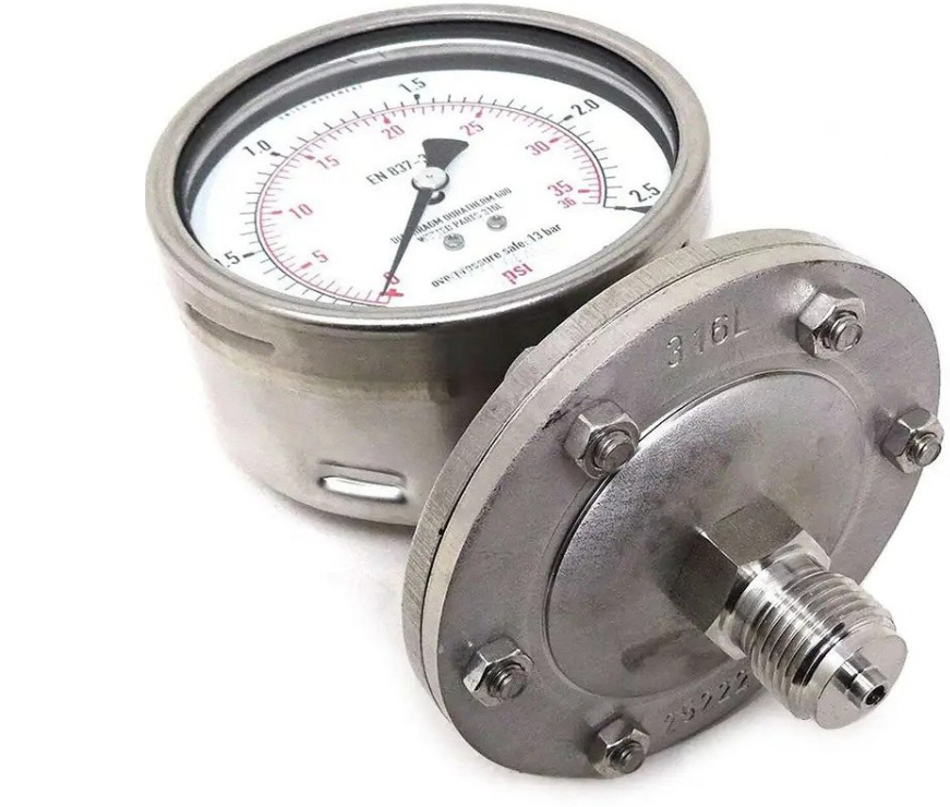 پرشر گیج روغنی تمام استیل ویکا مدل 432.50 صفحه ۱۰ سانت ۲۵ بار – WIKA Liquid-Filled Pressure Gauge