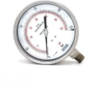 پرشر گیج تمام استیل ویکا صفحه ۱۵ سانت ۰–۲.۵ بار – WIKA 15 cm Stainless Steel Pressure Gauge