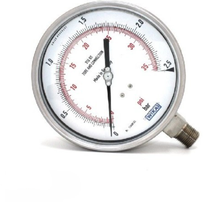 پرشر گیج تمام استیل ویکا صفحه ۱۵ سانت ۰–۲.۵ بار – WIKA 15 cm Stainless Steel Pressure Gauge