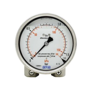 گیج اختلاف فشار تمام استیل ویکا مدل 733.14 رنج ۱.۶ بار اتصال ¼ اینچ – WIKA Differential Pressure Gauge 733.14 1.6 bar