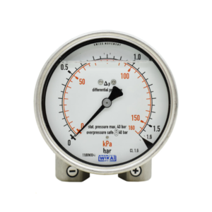 گیج اختلاف فشار تمام استیل ویکا مدل 733.14 رنج ۱.۶ بار اتصال ¼ اینچ – WIKA Differential Pressure Gauge 733.14 1.6 bar
