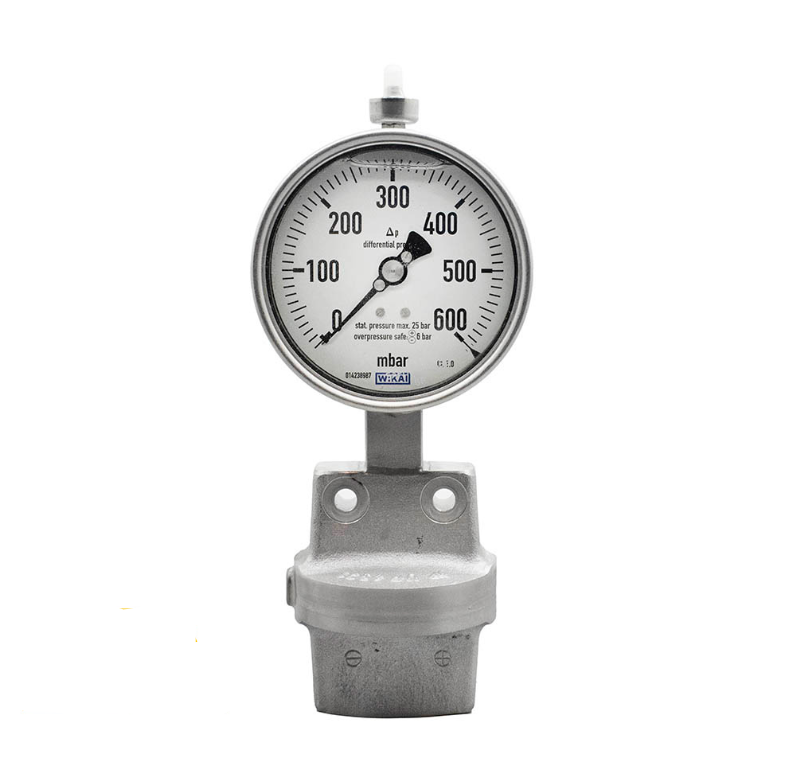 گیج اختلاف فشار ویکا صفحه ۱۰ سانت رنج ۰–۶۰۰ میلیبار – WIKA Differential Pressure Gauge 100 mm 0–600 mbar