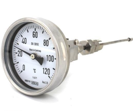 گیج دما تلسکوپی تمام استیل ویکا رنج ۰–۱۲۰ درجه دنباله ۱۰ سانت – WIKA Telescopic Thermometer