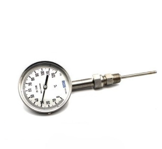 گیج دما ویکا صفحه ۱۰ سانت رنج ۰–۱۲۰ درجه اتصال از زیر غلاف ۳۰ سانت – WIKA Bottom Connection Thermometer