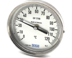 گیج دما ویکا صفحه ۱۰ سانت رنج ۰–۱۲۰ درجه اتصال پشت غلاف ۱۰ سانت – WIKA Thermometer
