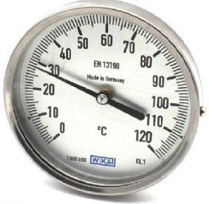 گیج دما ویکا صفحه ۱۰ سانت رنج ۰–۱۲۰ درجه اتصال پشت غلاف ۱۰ سانت – WIKA Thermometer