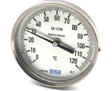 گیج دما ویکا صفحه ۱۰ سانت رنج ۰–۱۲۰ درجه اتصال پشت غلاف ۱۰ سانت – WIKA Thermometer