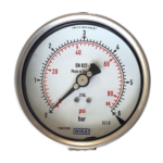 گیج فشار تمام استیل ویکا صفحه ۱۰ سانت ۰–۶ بار – WIKA Stainless Steel Pressure Gauge 100 mm 0–6 bar