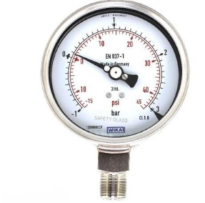 گیج فشار تمام استیل ویکا مدل 232.50.100 رنج ۰–۳ بار – WIKA 232.50.100 Stainless Steel Pressure Gauge