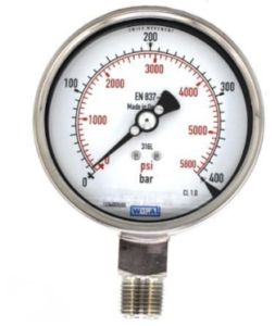 گیج فشار تمام استیل ویکا مدل 232.50.100 صفحه ۱۰ سانت ۴۰۰ بار – WIKA Pressure Gauge