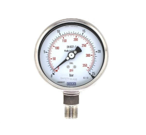 گیج فشار تمام استیل ویکا مدل 232.50.63 صفحه ۶ سانت ۲۵ بار – WIKA Pressure Gauge 63 mm 0–25 bar