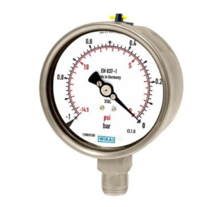 گیج فشار تمام استیل ویکا وکیوم صفحه ۱۰ سانت رنج ۰ تا ۱- بار – WIKA Vacuum Pressure Gauge