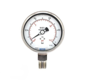 گیج فشار روغنی ویکا چین رنج ۰ تا ۱ بار – WIKA China Oil‑Filled Pressure Gauge