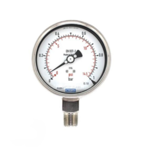 گیج فشار روغنی ویکا چین رنج ۰ تا ۱ بار – WIKA China Oil‑Filled Pressure Gauge