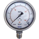 گیج فشار روغنی ویکا صفحه ۱۰ سانت ۰–۲۵ بار – WIKA 10 cm Oil‑Filled Pressure Gauge 0–25 bar