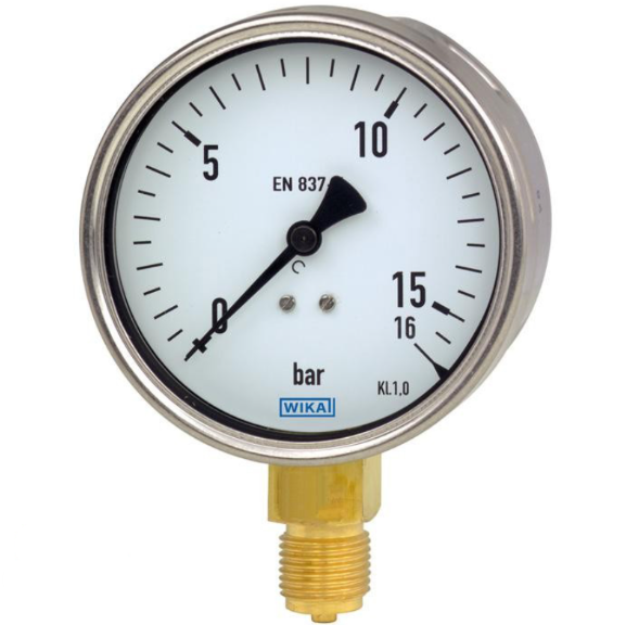 گیج فشار روغنی ویکا مدل 213.53.100 صفحه ۱۰ سانت – WIKA 213.53.100 Liquid‑Filled Pressure Gauge