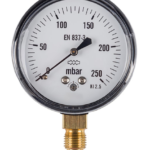 گیج فشار ویکا صفحه ۶ سانتی ۲۵۰ بار برنجی پشت مشکی – WIKA Brass Pressure