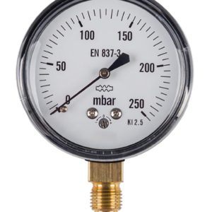 گیج فشار ویکا صفحه ۶ سانتی ۲۵۰ بار برنجی پشت مشکی – WIKA Brass Pressure
