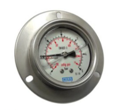 گیج فشار ویکا مدل افقی صفحه ۶ سانت با رزوه برنجی – WIKA Horizontal Pressure Gauge 63 mm Brass Connection