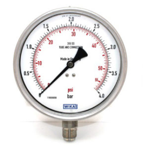 مانومتر تمام استیل ویکا صفحه ۶ سانت ۰–۴ بار اتصال زیر – WIKA Pressure Gauge Bottom Connection