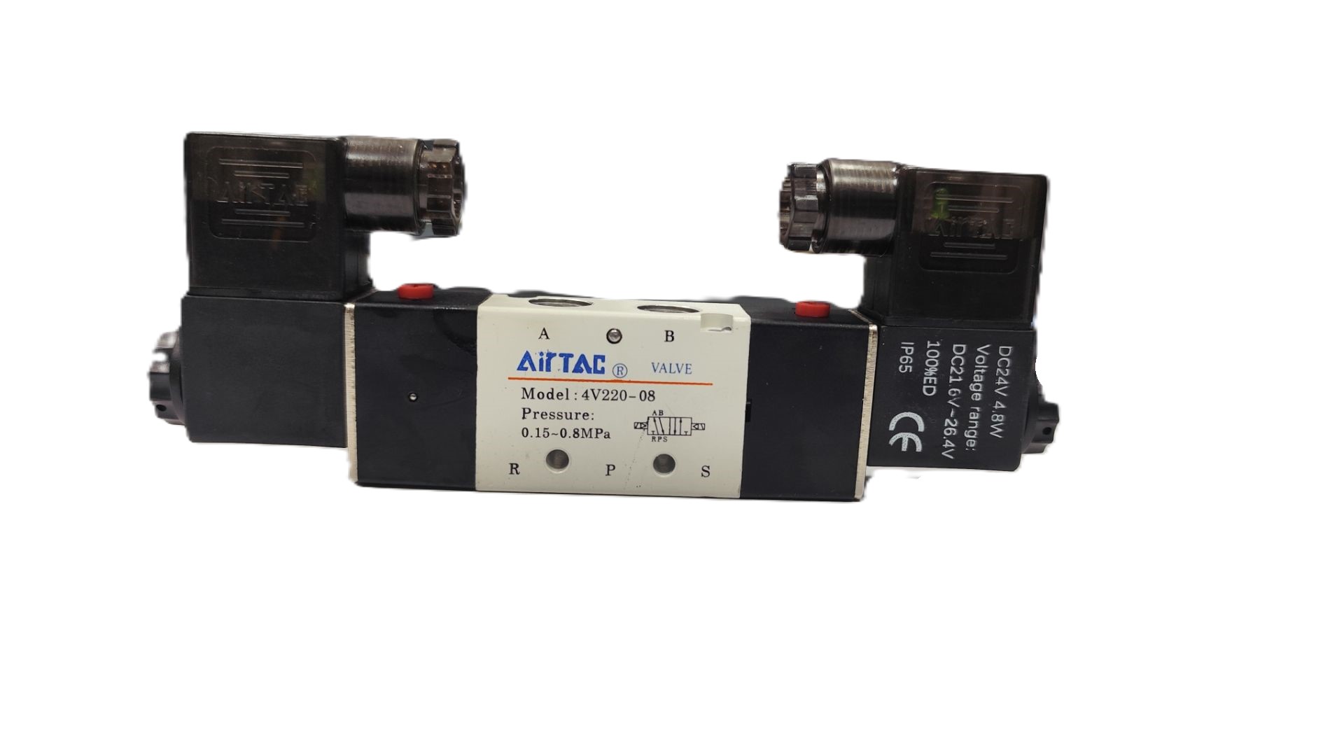 شیر برقی پنوماتیک دو بوبین 2-5 سایز 1/4 مدل 4V220-08